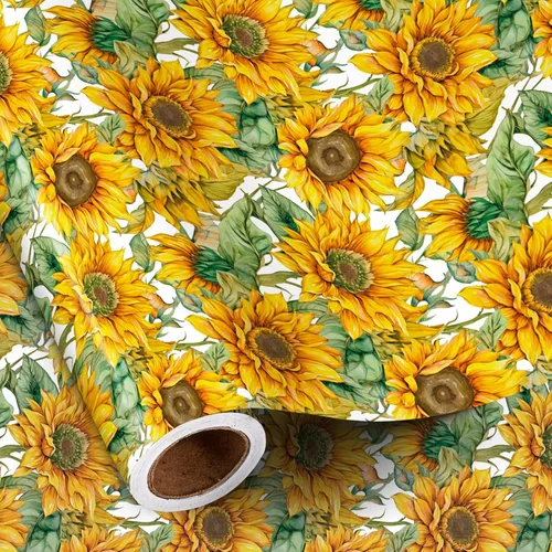 Miniatura 10 de RUSPEPA Papel de regalo reversible floral para niñas y mujeres, mini rollo, acuarela azul floral y azul sólido papel de regalo para cumpleaños, Rosa