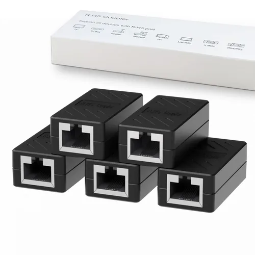 Miniatura 19 de Dingsun Acoplador RJ45, extensor Ethernet para conector hembra a hembra Cat7/Cat6/Cat5e/Cat5 (1 paquete, negro)