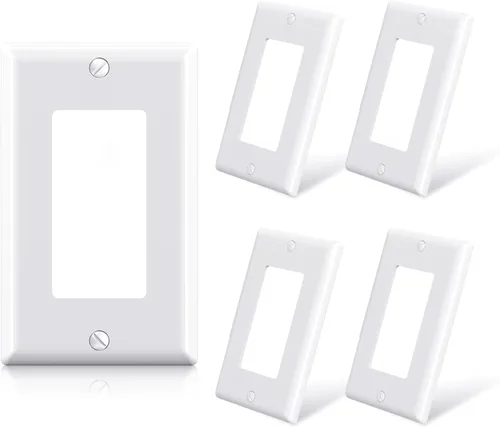 Miniatura 20 de ELEGRP Placa decorativa de pared para receptáculo, cubiertas decorativas de tamaño estándar de 1 gang, placas frontales de policarbonato irrompibles