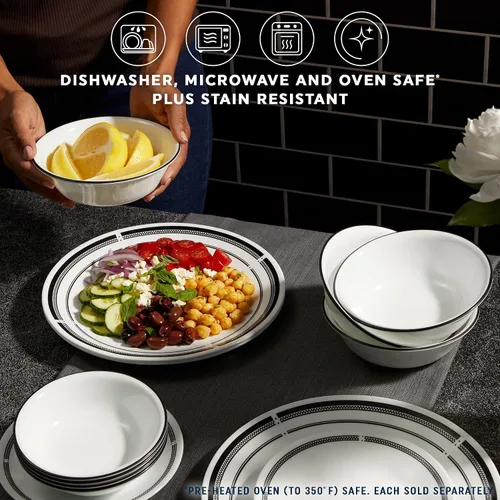 Miniatura 3 de Corelle Vitrelle - Juego de platos para ensalada y aperitivos de 6.75", vidrio de triple capa y resistente a las astillas, platos redondos ligeros
