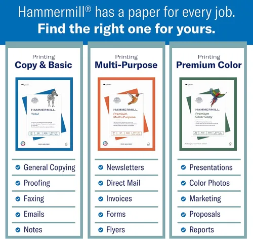 Miniatura 3 de Hammermill Papel para impresora, Tidal 162180C - Papel de copia de 20 libras, 8.5 x 11-3 resma (1,500 hojas) - 92 brillante, fabricado