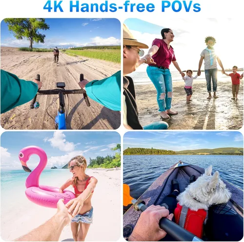 Miniatura 5 de i3 - Cámara de cuerpo POV pequeña 4K con kit de accesorios de grabación de audio y video, tamaño pulgar, mini cámara de acción portátil
