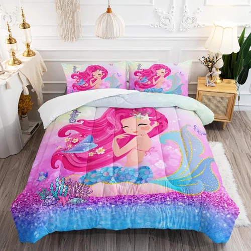 Miniatura 7 de Juego de edredón de mariposa tamaño individual para niñas, niños y adultos, juego de ropa de cama con patrón de flores de lavanda, juego de cama