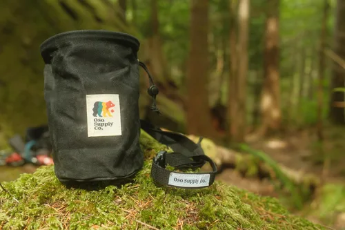 Miniatura 3 de Oso Supply Co - Bolsa de tiza de lona encerada para escalada en roca, cubo de tiza para escalada en roca con cinturón, impermeable, bolsillo