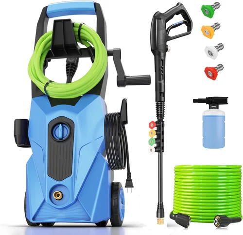 Miniatura 8 de 2025 Nuevo Limpiador a Presión de 5000 PSI, Limpiador de Potencia con Manguera de Extensión Resistente de 10 Metros y 4 Boquillas, Compatible