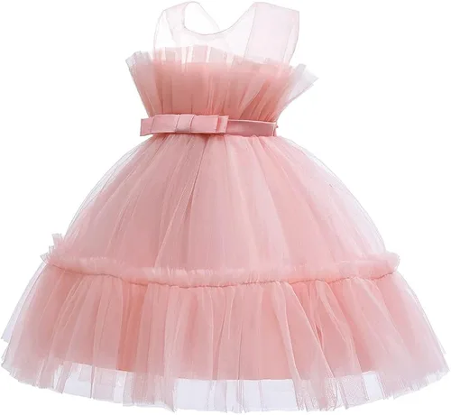 Miniatura 2 de 6M-9T - Vestido de baile con volantes para bebés y niñas, vestidos de encaje