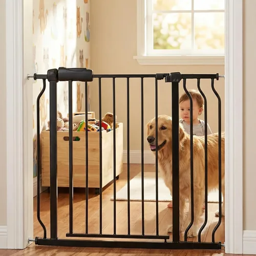 Miniatura 18 de Puertas para bebés extra anchas de 48 a 53 pulgadas, puerta grande para bebé, para escaleras, para mascotas, puertas para interiores, para puertas