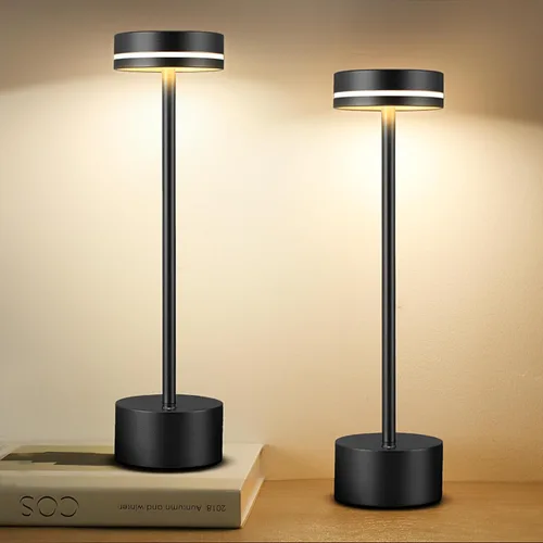 Miniatura 10 de Paquete de 2 lámparas de mesa LED inalámbricas recargables, lámpara de escritorio LED portátil de 5000 mAh, funciona con pilas, luz de mesa