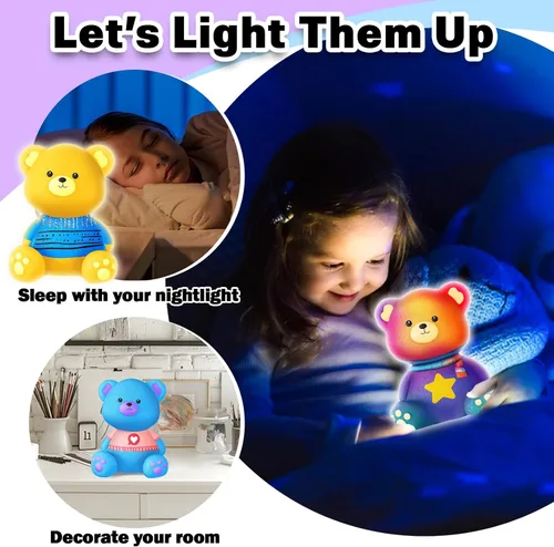 Miniatura 4 de FUNZBO Kit de lámpara para pintar tu propio oso – Suministros de arte y manualidades, kits de pintura para niños y adolescentes, juguete de luz