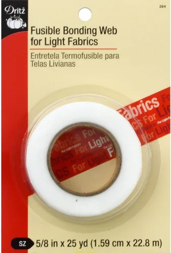 Dritz 264 Red de unión fusible, peso ligero, 5/8 pulgadas x 25 yardas, color blanco