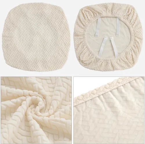 Miniatura 5 de Fuloon Fundas Elásticas para Cojines de Asiento 6 Piezas, Fundas Lavables para Asientos de Sillas, Fundas de Sillas para Comedor, Hotel, Ceremonia