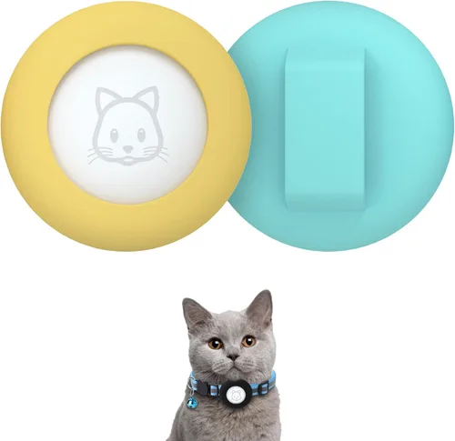 Miniatura 12 de SimpleThings Air-tag - Soporte para collar de gato, funda protectora de silicona para mascotas para Air-tag, paquete de 2 fundas impermeables