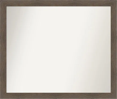 Miniatura 418 de Amanti Art Espejo de pared personalizado no biselado (24 x 27 pulgadas), marco estrecho de nogal chipre - varios tamaños personalizados - Espejo