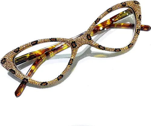 Miniatura 8 de willochra Elegantes gafas de lectura con diamantes de imitación de ojo de gato para mujer, diseño de diamantes de moda, gafas de luz azul