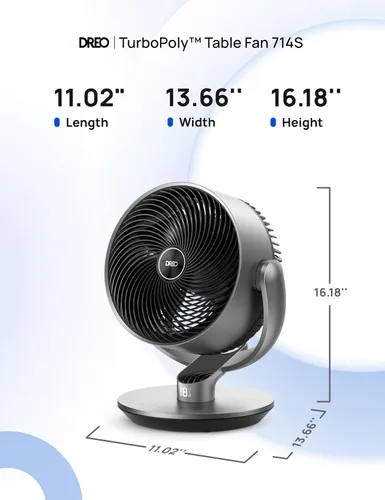Miniatura 9 de Dreo - Ventilador inteligente silencioso de 16 pulgadas 25dB para dormitorio, ventilador de habitación DC con control remoto, ventilador oscilante