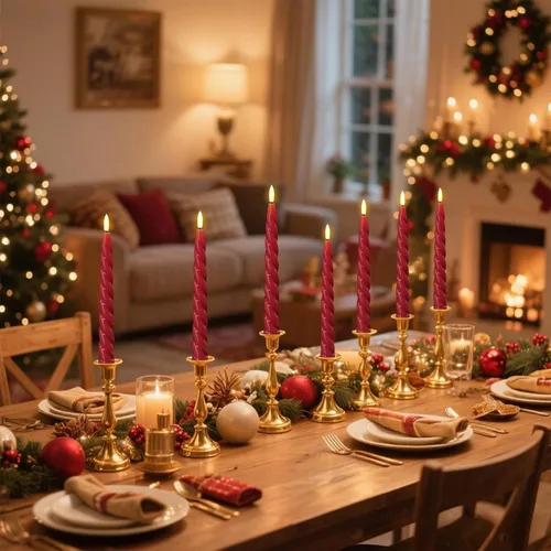 Miniatura 5 de Wondise Velas Cónicas Sin Llama con Control Remoto Temporizador, Candelabros Rojos Cerosos Reales a Batería Velas LED de Mecha 3D para Decoración