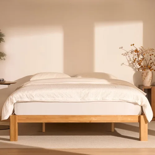 Miniatura 18 de FLEXISPOT Hako - Marco de cama de carpintería japonesa G2, cama de plataforma Queen de madera de caucho maciza, certificado IAS y SGS