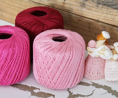 Miniatura 6 de Hilo de croché Threadart, 100 % algodón, talla 10 Rosa