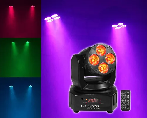 Miniatura 2 de Rockville RockOn-7 - Luz de lavado de cabeza móvil RGBW de 40 W, DMX de 14/16 canales, activada por sonido, control remoto, giro de 540°