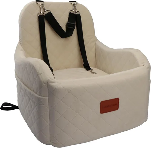 Miniatura 8 de Lealchum Asiento elevador de coche para perros pequeños/medianos, almohadilla elevada de 6 pulgadas de espuma viscoelástica, completamente Negro/Gris
