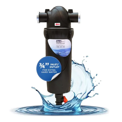 Hardless NG4L Filtro de agua para toda la casa - Dispositivo de ablandamiento sin sal - Reduce la cal, sedimentos y más - Compacto, fácil de