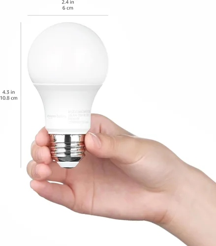 Miniatura 6 de Amazon Basics Bombilla LED A19 con sensor de atardecer a amanecer, equivalente a 60 W, 9 W de eficiencia energética, blanco suave 2700 K, base E26