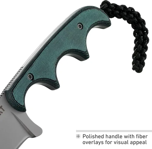 Miniatura 5 de CRKT Cuchillo de hoja fija de supervivencia al aire libre minimalista persa con vaina: hoja de borde liso de acero inoxidable, mango de micarta