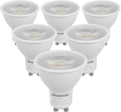 Miniatura 8 de DEWENWILS Paquete de 6 bombillas LED GU10 regulables, 3000 K blanco cálido GU10 de repuesto para iluminación de pista, 500 LM, 7 W