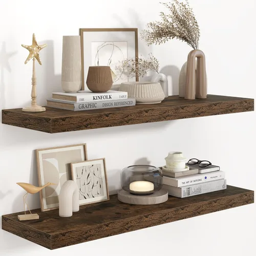 Miniatura 61 de Fun Memories Estantes flotantes de 48 pulgadas, estantes de pared de 9.3 pulgadas de profundidad para baño, sala de estar, dormitorio, cocina