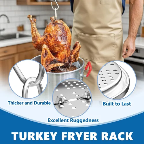 Miniatura 3 de Kit de soporte para freidora de pavo SafBbcue Soporte vertical para asar pollo con estante para pollo Asador con soporte para pavo Kit de accesorios