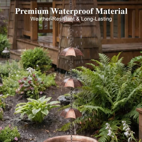 Miniatura 2 de Cadena de lluvia decorativa de 6 pies, cadena de metal para exteriores, 72 pulgadas, para aleros de casa, jardín y hogar, cadenas de lluvia