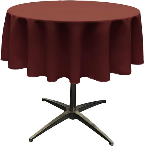 Miniatura 90 de LA Linen - Mantel redondo lavable de popelina de poliéster, resistente a manchas y arrugas, 51", mantel de tela para comedor, cocina, fiesta, Negro