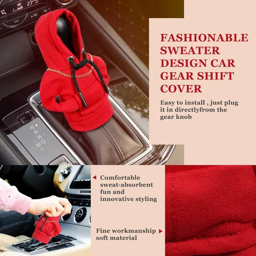 Miniatura 5 de Yajeea - Sudadera con capucha para pomo de cambios de coche, divertida sudadera mini para decoración de coche, cubierta de pomo de cambios universal