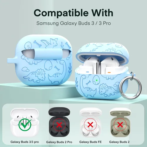 Miniatura 2 de Maxjoy Funda compatible con Samsung Galaxy Buds 3 Pro / Galaxy Buds 3 (2024), funda protectora de silicona grabada para Galaxy Bud 3 para mujeres