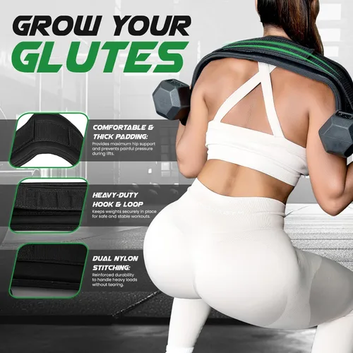 Miniatura 6 de Heavy Duty Hip Thrust Belt for Dumbells, Kettlebells, and Plates - Glute Workout at Home, Gym, and Travel - Dip and Pullup Belt (Chain Included)