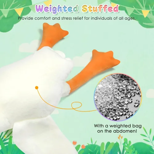 CottonStar Animal de peluche de ganso de 20 pulgadas de felpa de 1.4 libras, lindo animal de peluche de pato, almohada de peluche suave, juguetes de