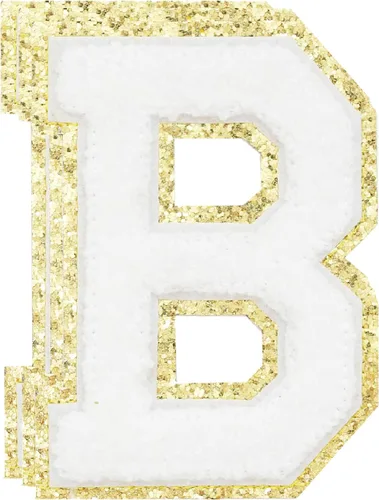 Miniatura 13 de 3 parches de números de chenilla negra, tamaño grande de 4-1/2" parches de números para planchar, parches universitarios para ropa, 8" Borde oro rosa