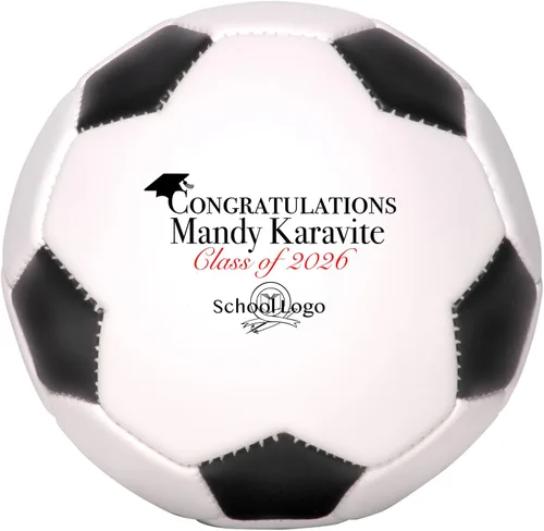 Miniatura 6 de Balón de fútbol personalizado, regalo de graduación personalizado con nombre y logotipo de la escuela para él, ella, graduado, hijo, hija