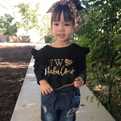 Miniatura 2 de Shalofer Conjunto de ropa de mezclilla para bebé niña de 2 cumpleaños