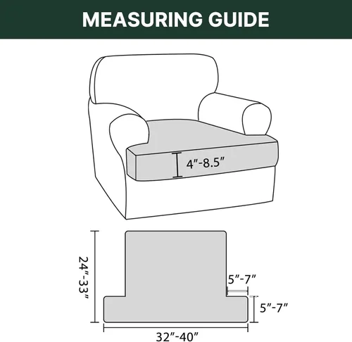 Miniatura 2 de H.VERSAILTEX Funda Elástica para Sillón Sofá con Cojín en Forma de T, Fundas de Cojín en T para Sala de Estar, Funda para Sillón Sofá, Funda