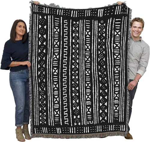 Pure Country Weavers Manta de tela de barro, estilo africano, regalo cultural africano, manta tejida de algodón, fabricada en los Estados Unidos (72