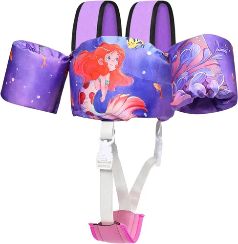 Miniatura 13 de Chaleco de natación para niños pequeños, flotadores para niños de 22 a 66 libras, chaleco de natación extraíble con correa de entrepierna y arnés