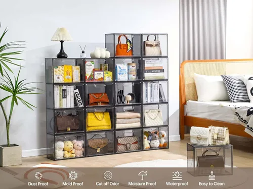 Miniatura 12 de Organizador de bolso para armario, vitrina de acrílico transparente para organizador de bolso, caja de almacenamiento de monedero con puerta