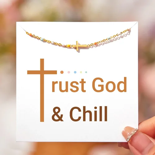 Miniatura 6 de STORYJEWELLERY Regalos religiosos y cristianos para mujeres, brazaletes con cruz, para bautismo, confirmación y Pascua, regalos para dar aliento a