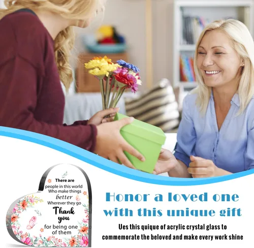 Miniatura 5 de Regalos de Apreciación para Mujeres, Recuerdo de Corazón de Acrílico, Regalos Inspiracionales para Jefa de Colega, Regalos de Despedida de Oficina