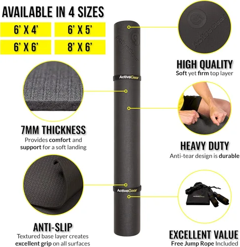 Miniatura 3 de ActiveGear Alfombrilla de ejercicio grande para entrenamiento en casa Suelo de gimnasio de entrenamiento para gimnasio en casa Alfombrilla