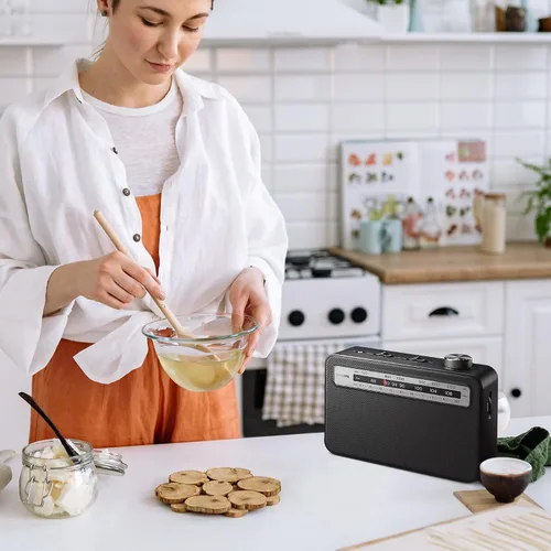 Miniatura 3 de Philips Radio portátil AM/FM con altavoz, CA o batería AM FM radios alimentados para viajes con conector de auriculares de 0.138 in y sintonizador