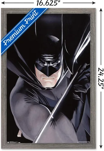 Miniatura 3 de Trends International DC Comics Batman - Póster de pared de retrato, 14.725 x 22.375 pulgadas, versión enmarcada de madera de granero