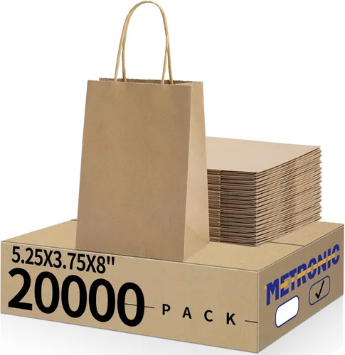 Miniatura 33 de Metronic - Bolsas de regalo de papel kraft con asas de 16 x 6 x 12 pulgadas, paquete de 6000 Para Navidad, recuerdos de fiesta de cumpleaños