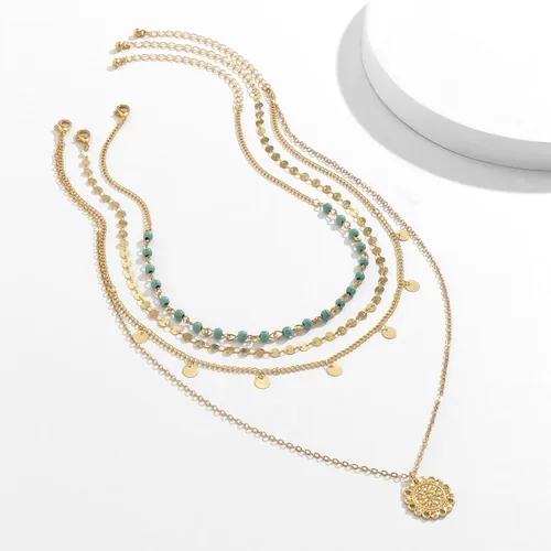 Miniatura 83 de Long tiantian Collares en capas para mujer, joyería occidental para mujer, collar de moneda apilable, collar de país, moderno, bohemio, verano
